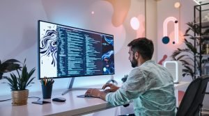 Développeur travaillant avec l'API Infomaniak