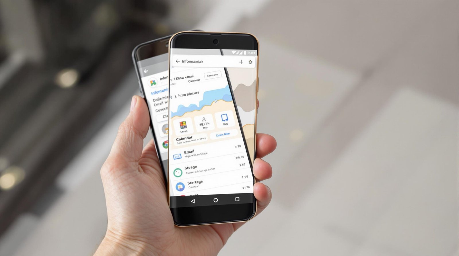 Interface Infomaniak sur Android