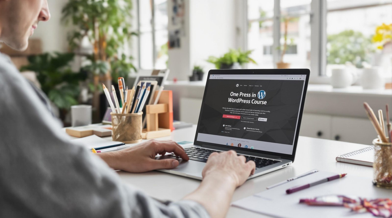 Étudiant suivant une formation WordPress en ligne