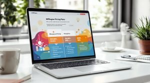Plans tarifaires WPEngine affichés sur un écran