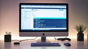 Tableau de bord WordPress avec fichier .htaccess