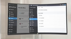 Tableau de bord WordPress avec menu non cliquable