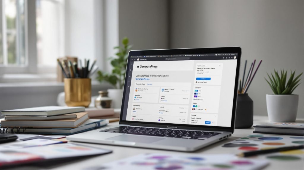 Tableau de bord WordPress avec GeneratePress