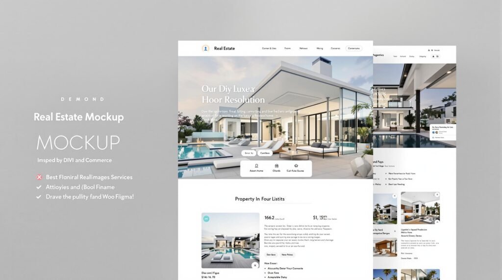 Page d'accueil site immobilier Divi