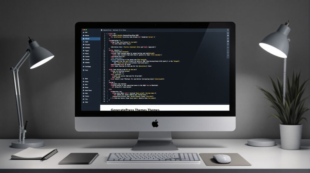 Interface GeneratePress avec code PHP
