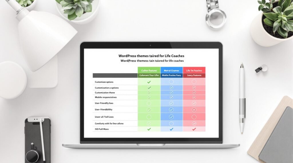 Tableau comparatif de thèmes WordPress